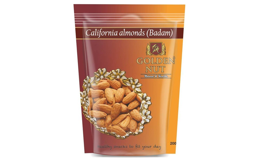 Golden Nut California Almonds (Badam)    Pack  200 grams